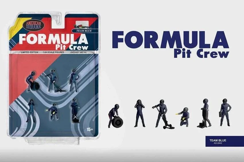 Formula Pit Crew Team Blue - 6pcs Set