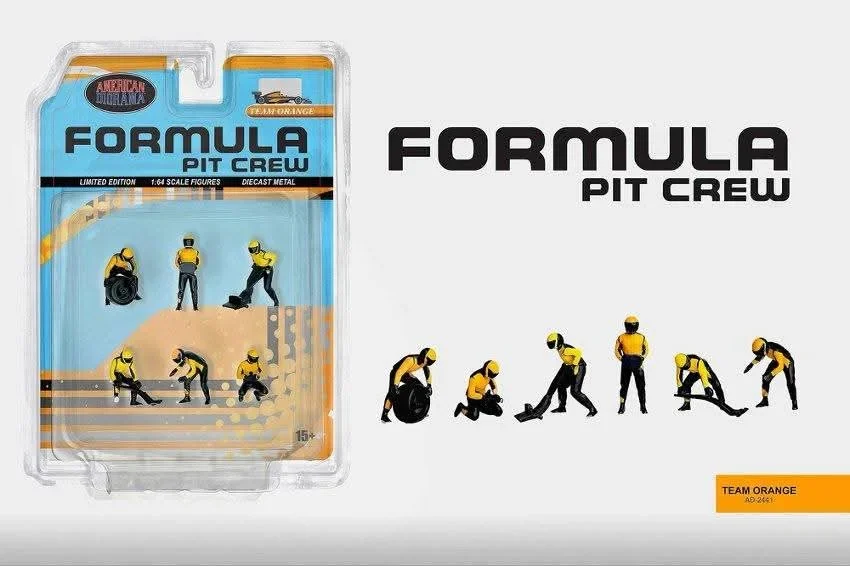 Formula Pit Crew Team Orange - 6pcs Set