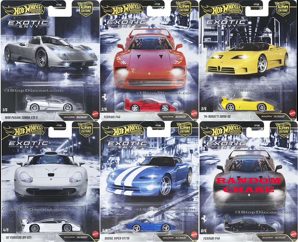 Hot Wheels 1:64 Car Culture 2027 B Release – Exotic Envy (Set of 5)