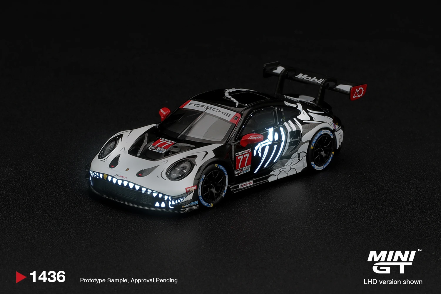Porsche 911 GT3 R (992) #77 AO Racing "Skeleton Rexy" 2026 IMSA Petit Le Mans Box