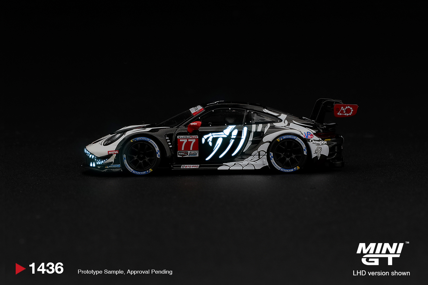 Porsche 911 GT3 R (992) #77 AO Racing "Skeleton Rexy" 2026 IMSA Petit Le Mans Box